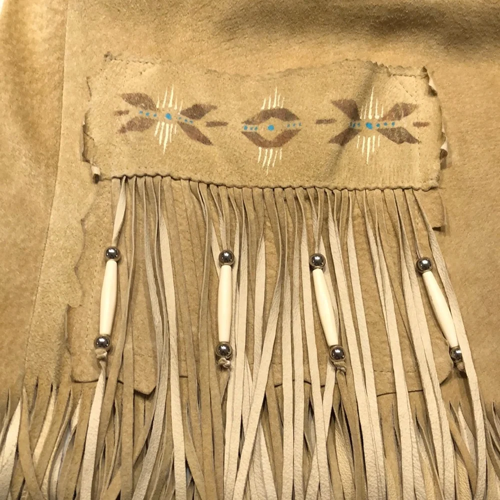 Western Suede Hand Painted Jacket by Patty Lewis Native American - Picture 10 of 16